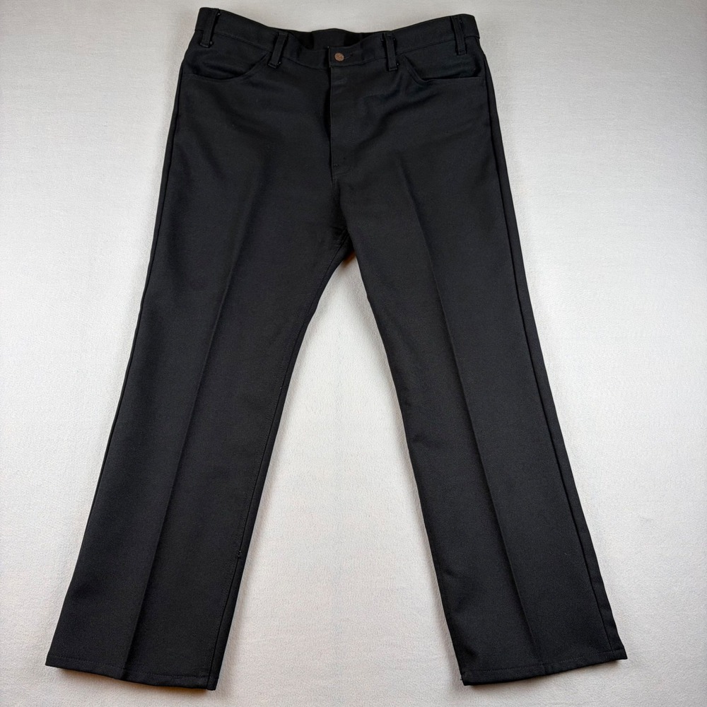 VTG Levis 517 Saddleman Boot Jeans 40x30 Black Dacron Polyester Western USA 90s